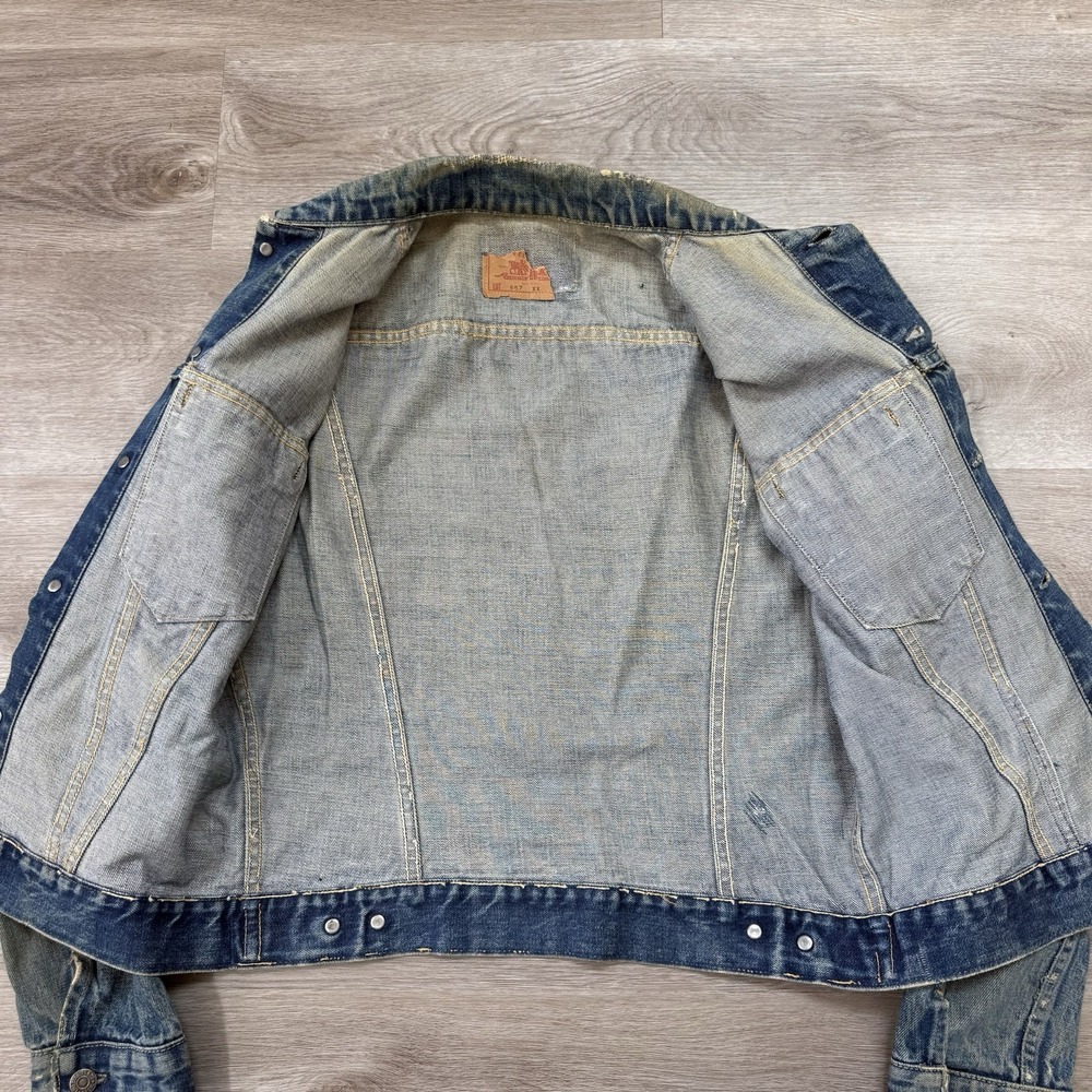 Vintage 60s Levis 557XX Big E Denim Jacket Type 3 557 XX Every Garment USA 40 - Picture 6 of 16